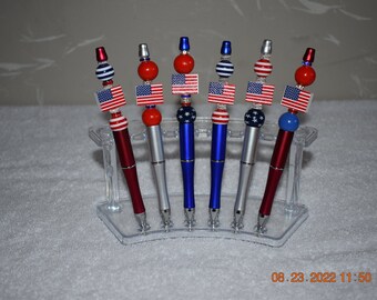 Beaded Pen Patriotic