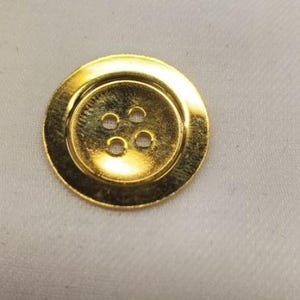 22 mm light gold metal button/jewel