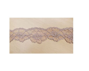 New Calais lace beige sand , 7 cm, made in France