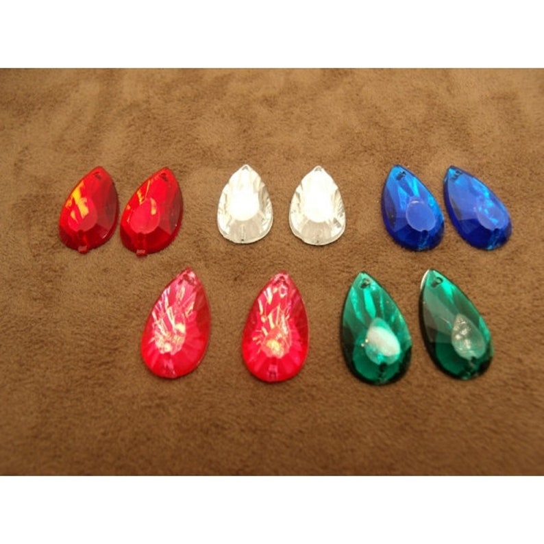 Acrylic rhinestone drop 22 mm, suitable for clothing, pouch, bag