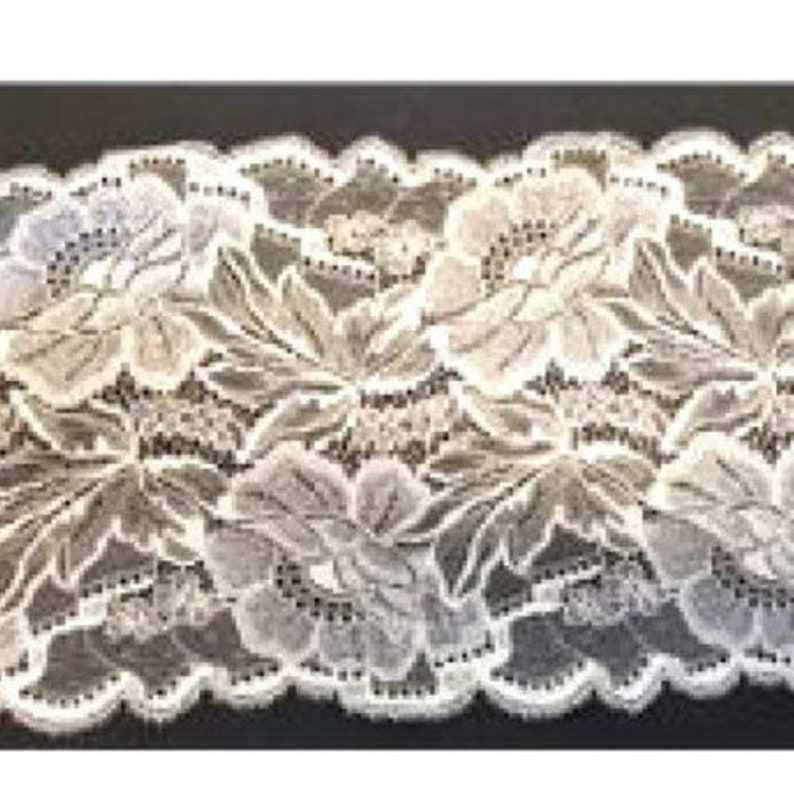 New Calais Leavers Light Beige Lace, 16.5 cm, Made in France image 1