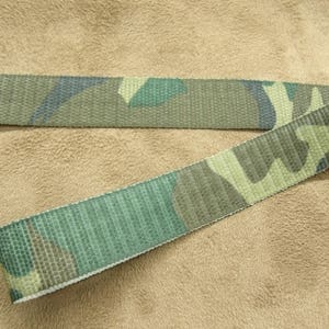 Green Camouflage Military Ribbon, 2 cm, Non-Elastic, Very Trendy for This Fall/Winter