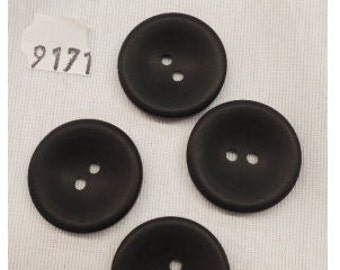 set of 6 matte black acrylic buttons with 2 holes 23 mm