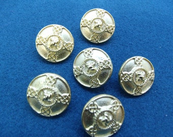 goldener Metallschwanzknopf, 20 mm, verkauft von 6 / oder 1,16 Euro pro Einheit