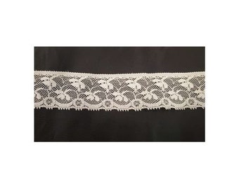 New Off-White Calais Lace, 4 cm, Made in France