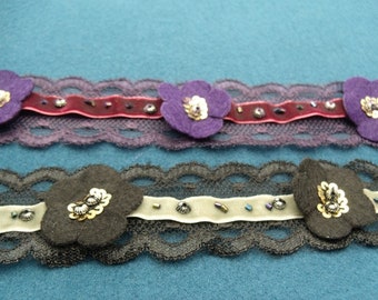 round fancy Ribbon trimmed with pearls, rhinestone and sequin, 3.5 cm, ideal to customize, clothing, bag, pouch