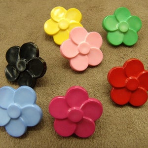 6er-Set kleine Knöpfe mit Blumenmuster 18 mm