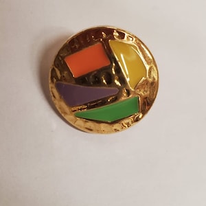 Multicolored Rhinestone Button, 18 mm