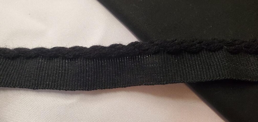Finising Ribbon Black 25mm Piping Ribbon – Finishing Trim With Cord - Etsy