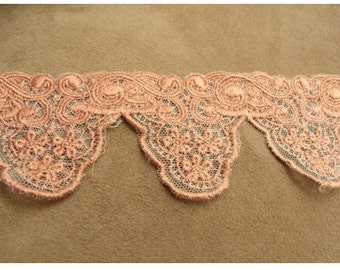 rosewood cotton lace embroidered on tulle 2 CM