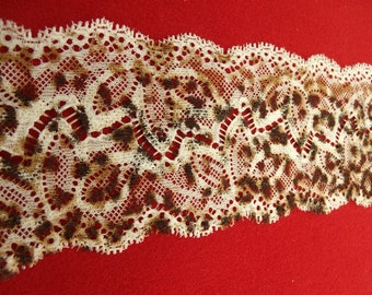 New Multicolored Jacquard Calais Lace,7.5 cm,Made in France