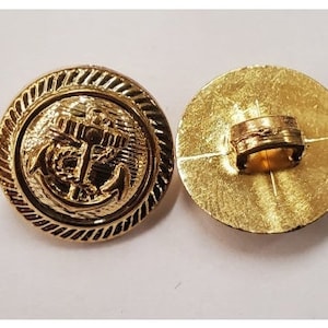 Militär- / Blazerknopf Marine Anker Gold 15 mm