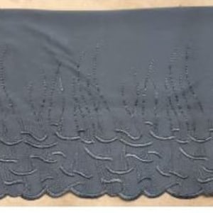 New Black Calais Lace / Embroidery, 19 cm, Made in France