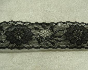 Black Calais Lace, 3.5 cm, Made in France