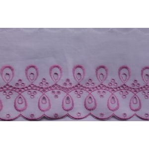 very high quality pink English embroidery, 10.50 cm