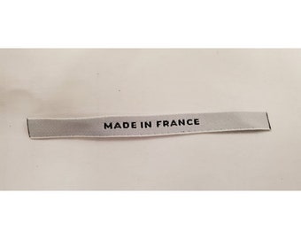 label "MADE IN FRANCE" woven and embroidered width 9 mm/ width 10 cm sold by 250