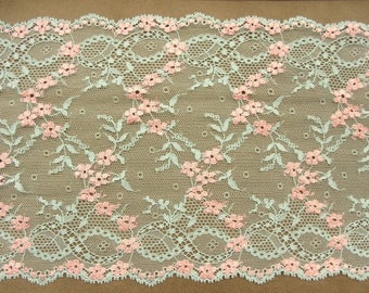 Magnificent Calais Lace, French Made, Two-Tone, Large Width, 18 cm