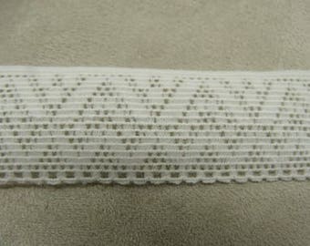 White Elastic Lace, 3 cm, Made in France