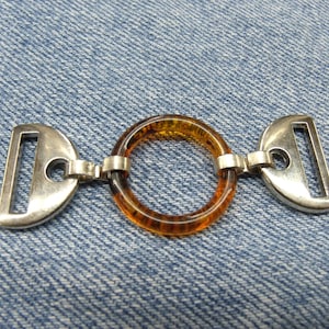 DECORATIVE BUCKLE - silver & brown