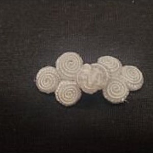white brandenburg button length 4 cm / width 2 cm