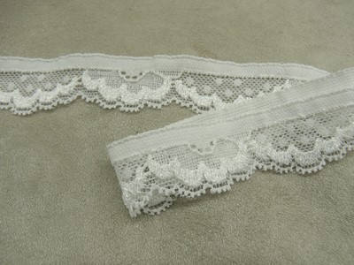 Dentelle De Calais Ancienne 3 Mètres - Entre-deux Ajouré Blanc Coton