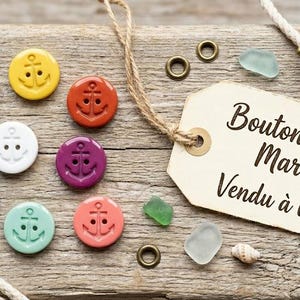 22mm Marine Anchor Button – Elegant Nautical Style (9 Colors Available) | Sold individually