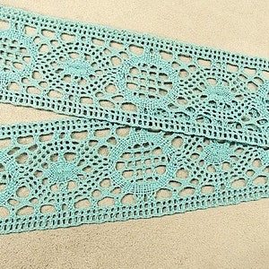Turquoise Blue Calais Lace, 5.5 cm, Cotton, Made in France