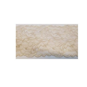 New Calais Leavers Light Beige Lace, 16.5 cm, Made in France image 3