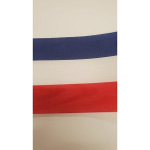 tricolor ribbon, 75 mm, Ideal for celebrating July 14th and end-of-year school festivities and attaching medals...