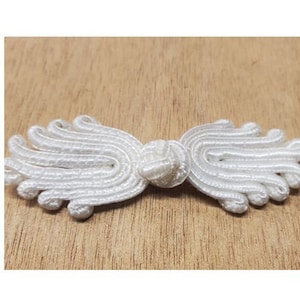 white Brandenburg button length 9 cm / width 27 mm