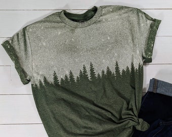 Bleached Tree Line T-Shirt | Summer Shirt | Outdoor Adventures