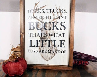 Ducks Trucks and Eight Point Bucks Boys Woodlands Decor Boys Hunting Decor