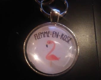 porte clef flemme en rose