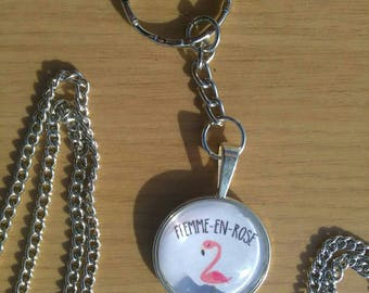Porte clef flemme en rose