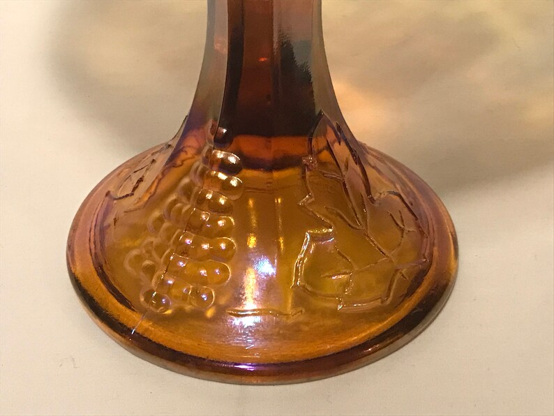 Carnival Glass Fruit Bowl 8 12 tall Gold Glass Serving Dish