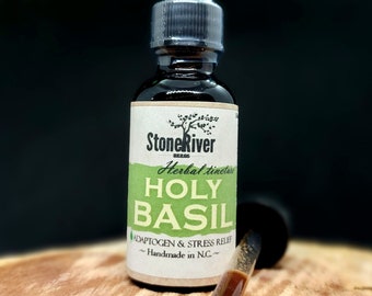 Holy Basil Herbal Tincture – Tulsi - Pure Liquid Extract - Immune - Energy - Adaptogen Supplement