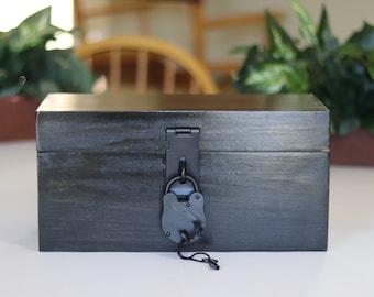 Personalized Wooden Treasure Chest: Laser Engraved Keepsake Box with Lock