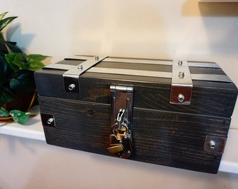 Personalized Wooden Treasure Chest: Nautical Pirate Chest, Handmade USA