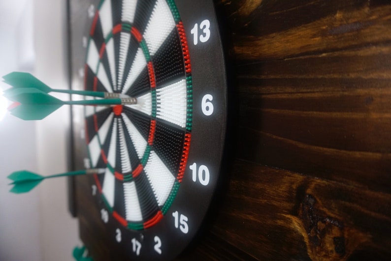 Dart Board Backboard With 2 Chalkboard Score Keepers Dart Etsy