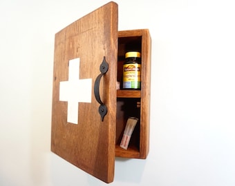 Rustic Wood Medicine Cabinet: Handmade First Aid Storage