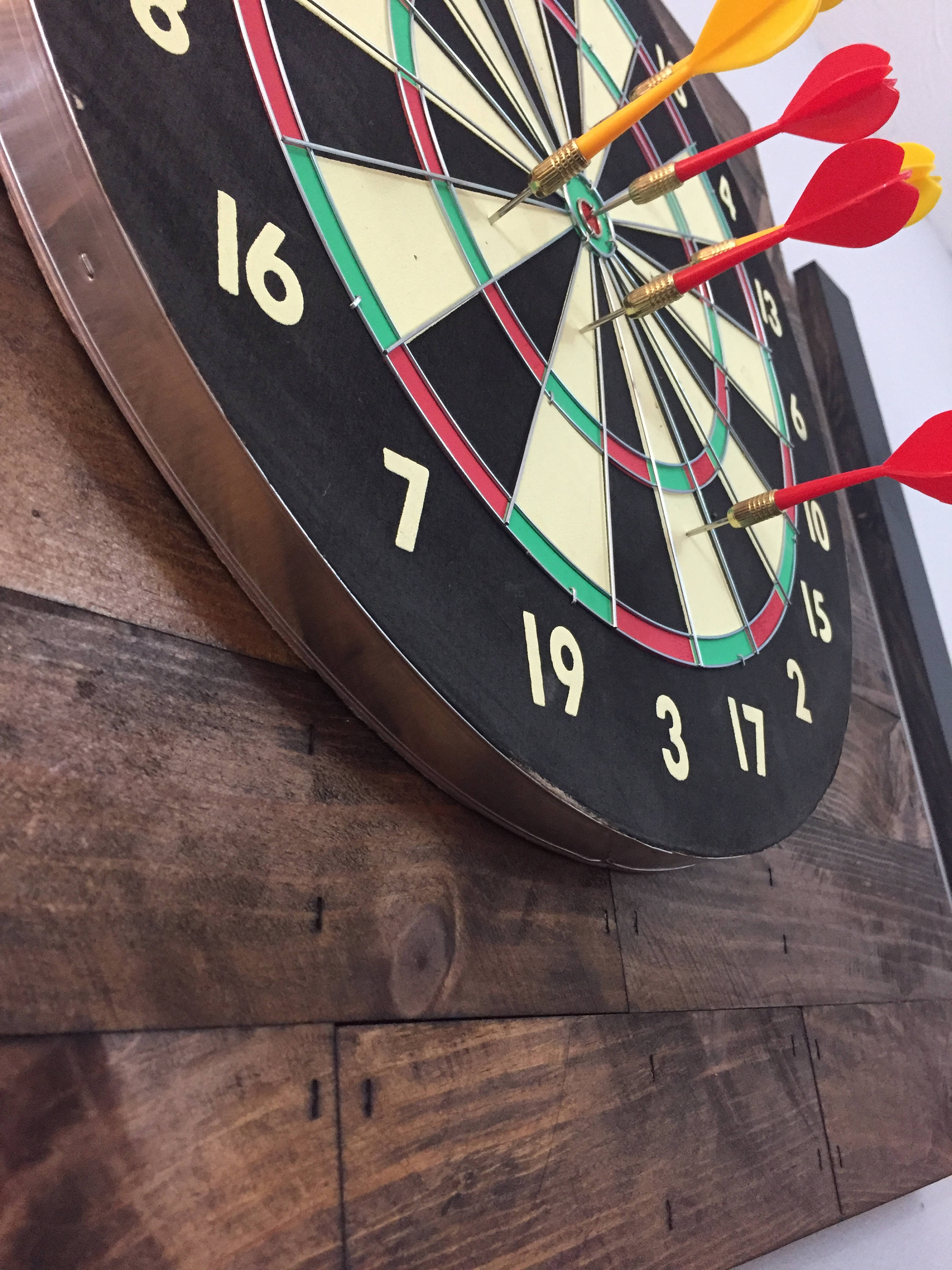 Dart board backboard with 2 chalkboard score keepers Dart Etsy