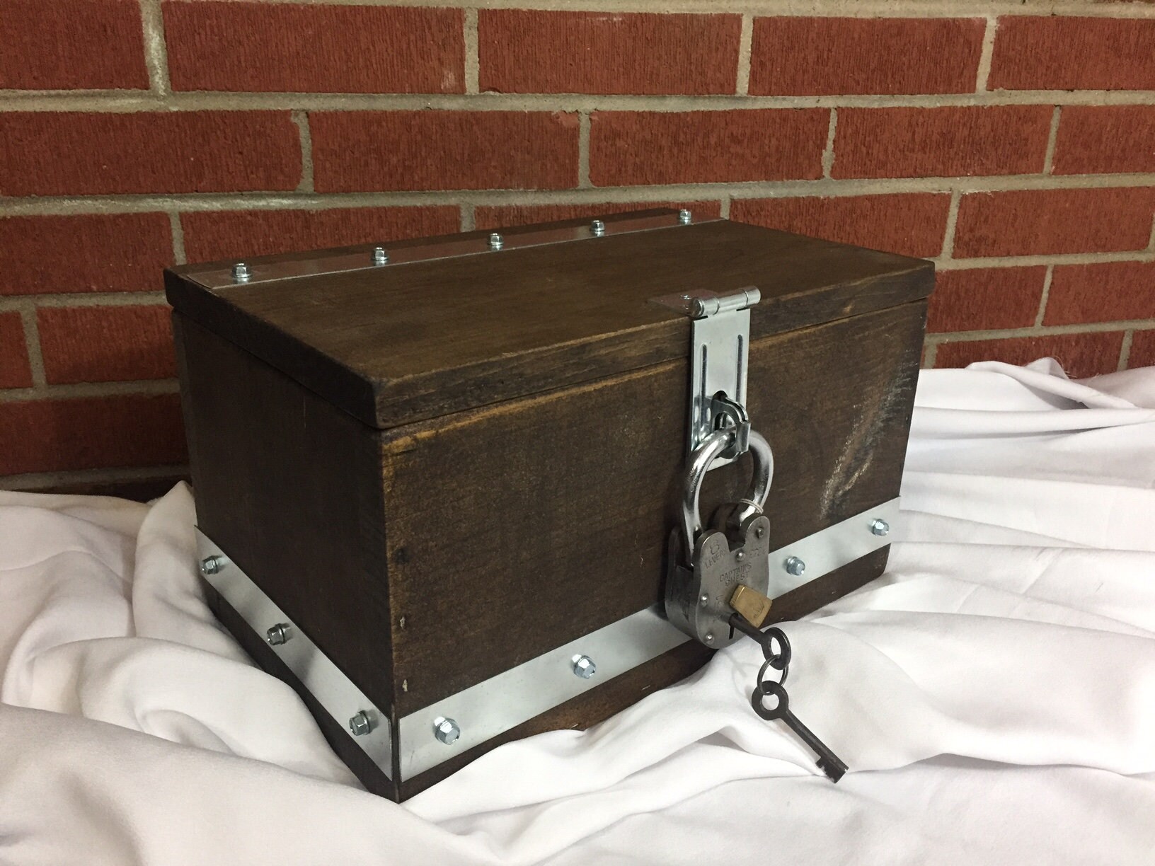 Treasure Wooden Chest With Lock and Key Wedding or Memory Box Etsy