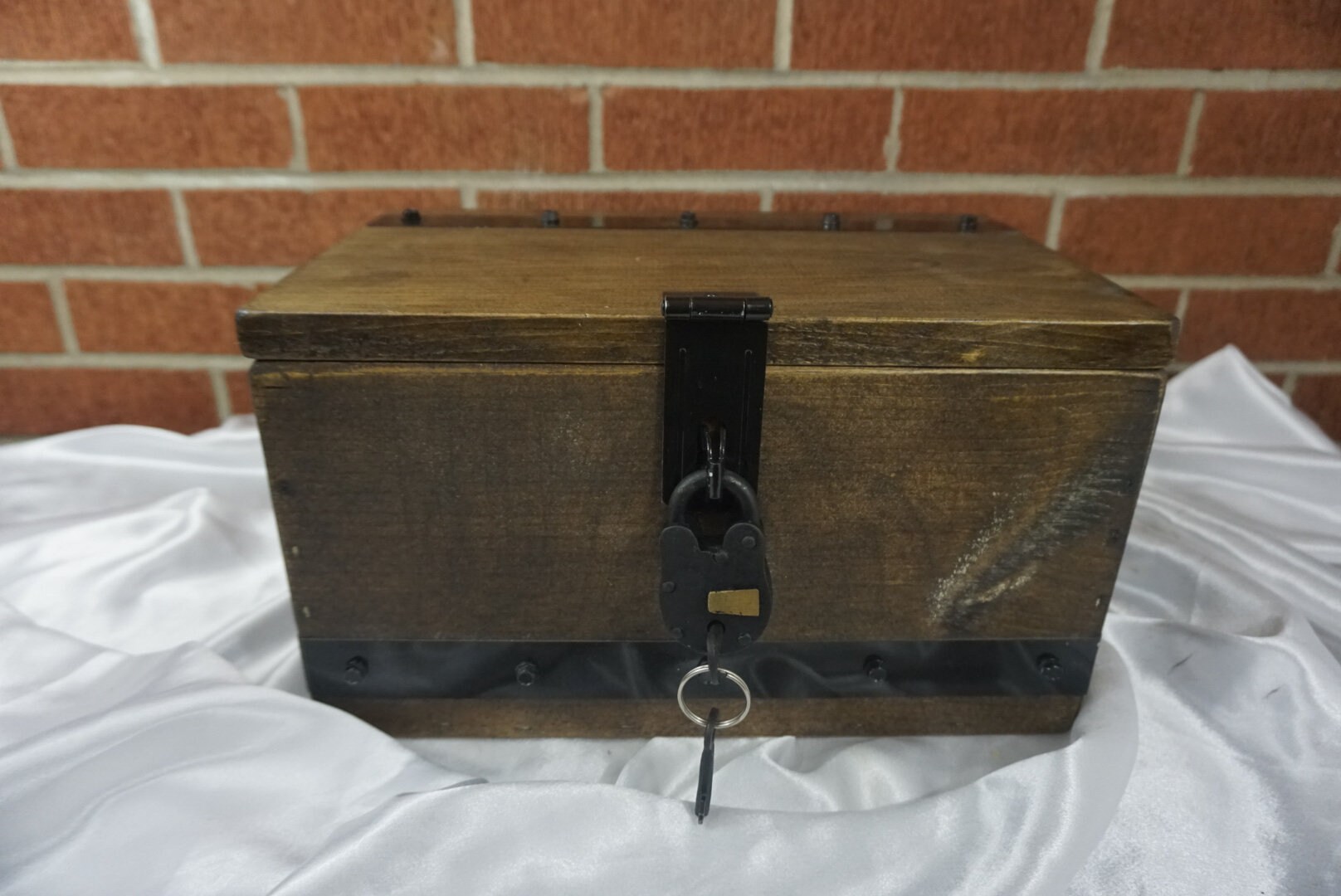 Large Engraved Treasure Chest Rustic Chest with Black Metal Etsy