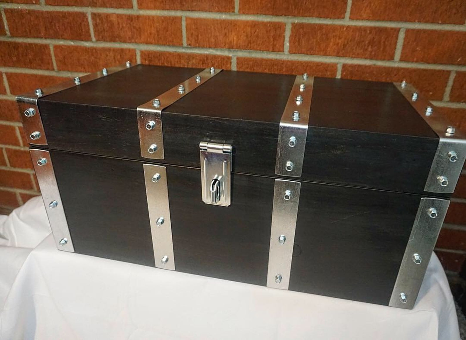 Treasure chest with lock and keys Wooden Authentic Pirate Etsy