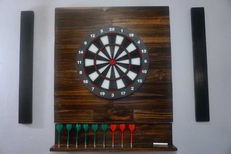 Dart Board Backboard With 2 Chalkboard Score Keepers Dart Etsy