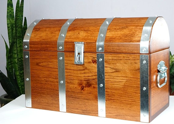 Cofre de madera del tesoro pirata grande con cerradura / cofre antiguo  extra grande con cerradura / caja de boda con cerradura / cofre de memoria  rústico -  México