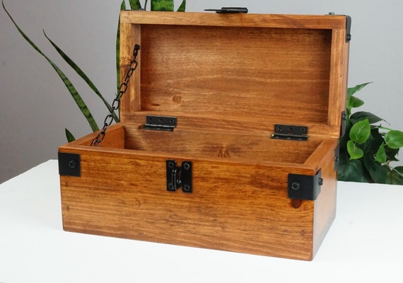 Cofre de madera del tesoro pirata grande con cerradura / cofre antiguo  extra grande con cerradura / caja de boda con cerradura / cofre de memoria  rústico -  México