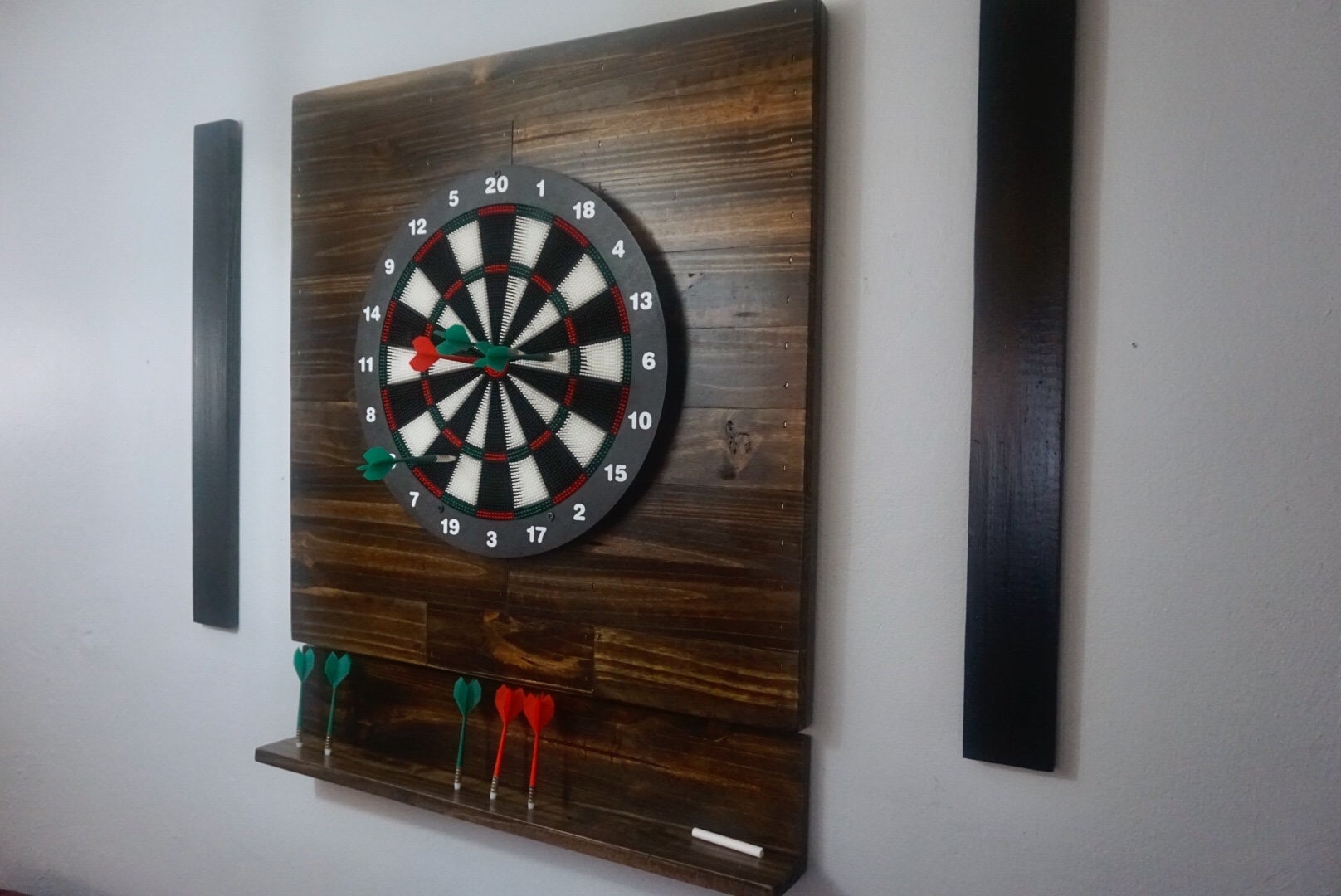 Dart board backboard with 2 chalkboard score keepers Dart Board