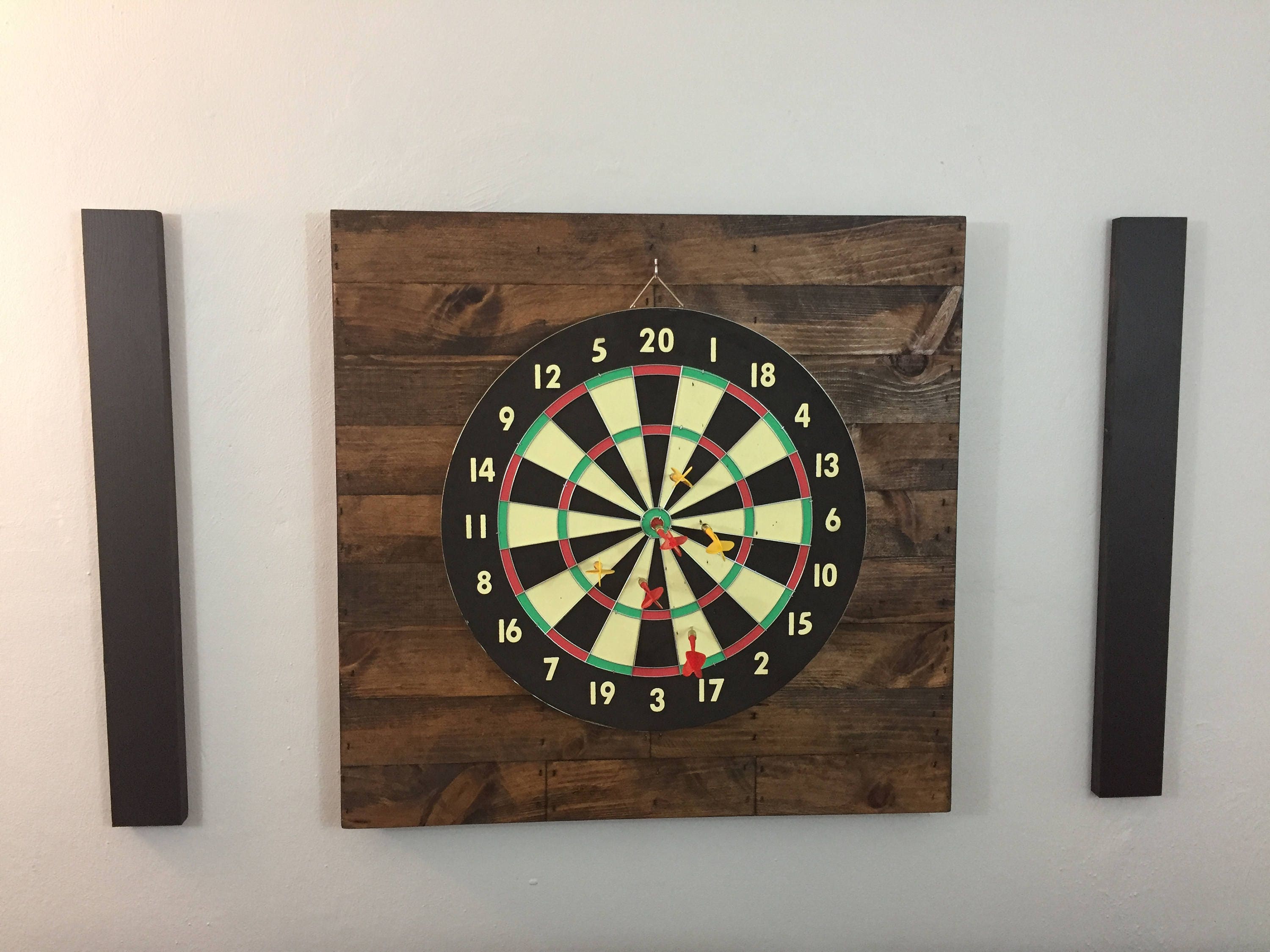 Dart board backboard with 2 chalkboard score keepers Dart Etsy