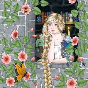 Rapunzel // Coloring page // Digital print for instant download